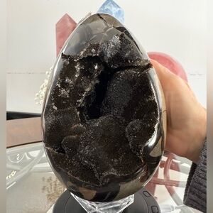 Huge (over 6 lb) septarian sphere w calcite Christals from Madagascar